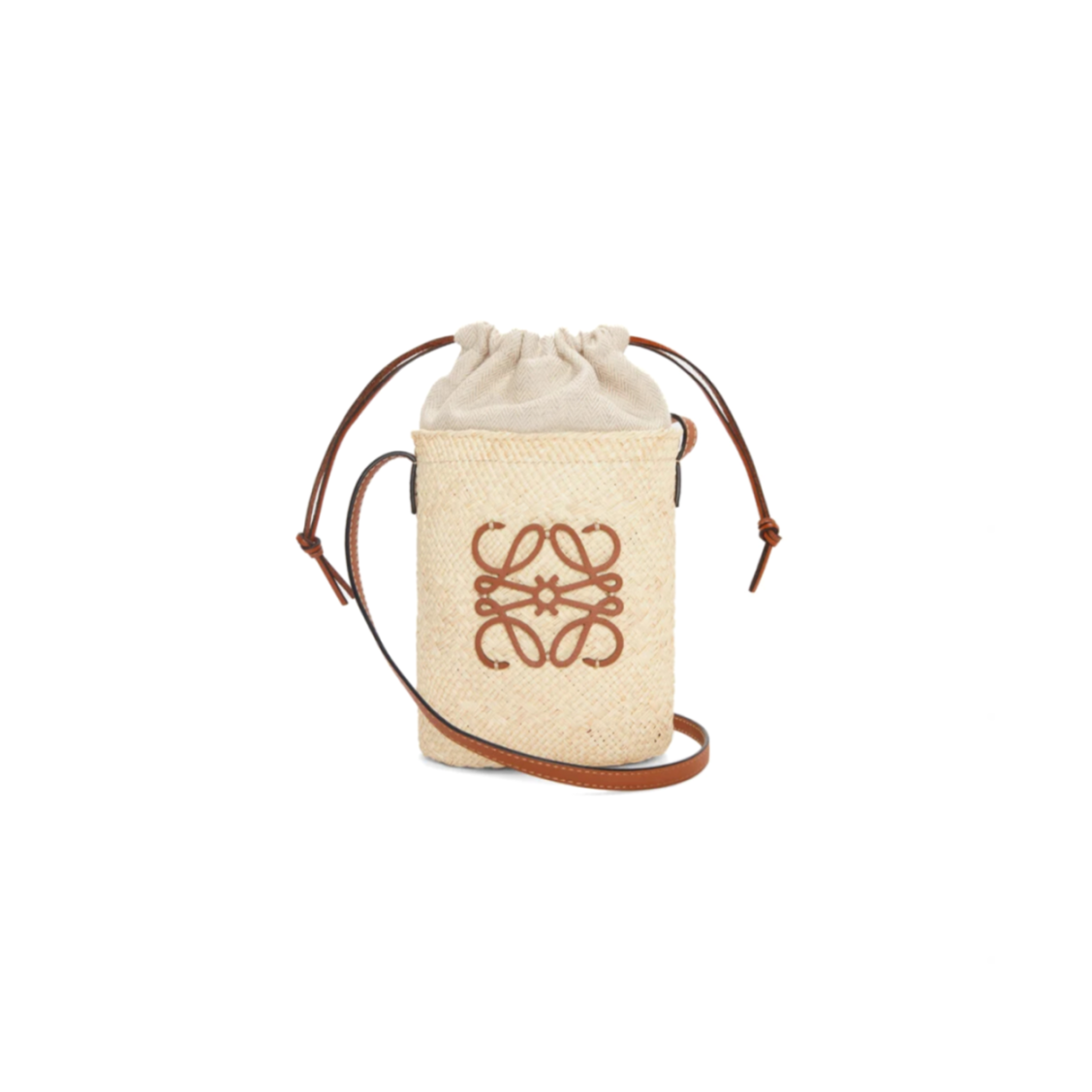 L0ew* square pocket in iraca palm and calfskin c630g35x05 (22.5*15*6cm)